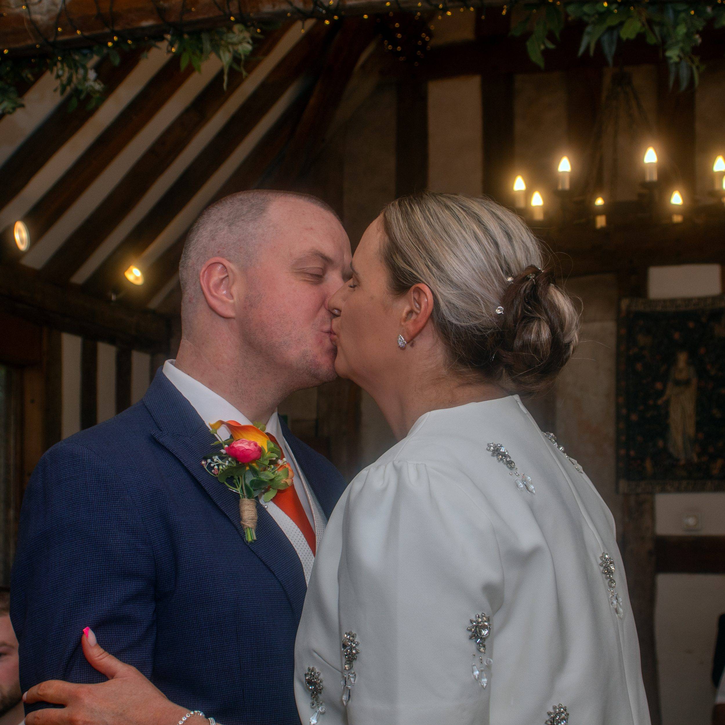 Rhiann and Rob's first kiss as a married couple
